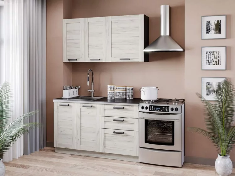 Кухонный гарнитур 2000 Винченца №5 Черный Дуб Крафт белый_0