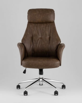 Кресло офисное TopChairs Neoma коричневый экокожа_1