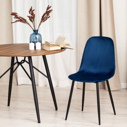 Стул BREEZE (mod. 4724) металл/вельвет, 44х48х87см, темно-синий/черные ножки_8