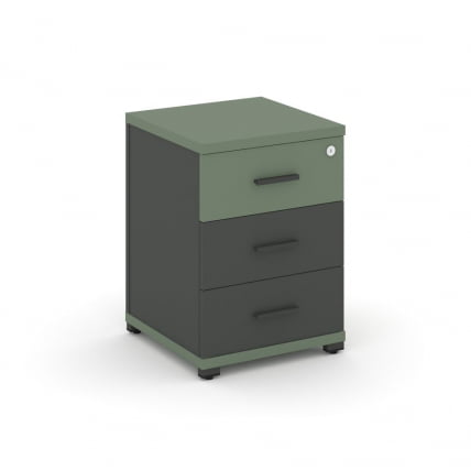 Тумба опорная/приставная с 3-мя ящиками CONCEPT CN.TUO-001 B/W Кобо Антрацит_0