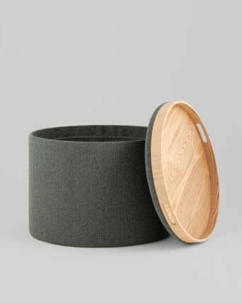 Пуф с ящиком Хюгге L букле темно-серый_4