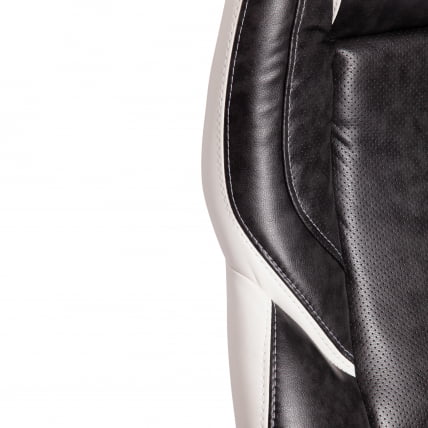 Кресло BAZUKA кож/зам, серый/белый , 2TONE/2TONE перф/36-01_12