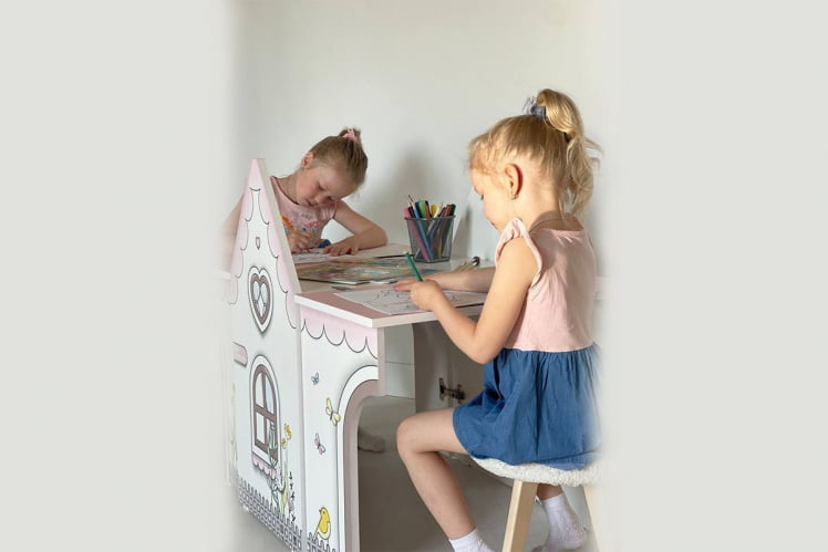 Стол Домик MK-0017 Белое дерево/розовый_14