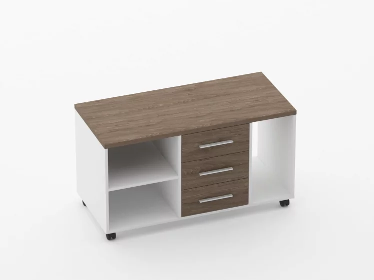 Тумба подкатная с нишей и полкой Deka 9.05.03Пр Дуб Верцаска/Белый_0