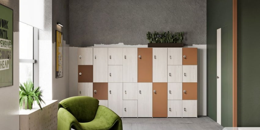 Комплект офисной мебели LEMO №7 Сосна Скандинавия Карамель нюд_4