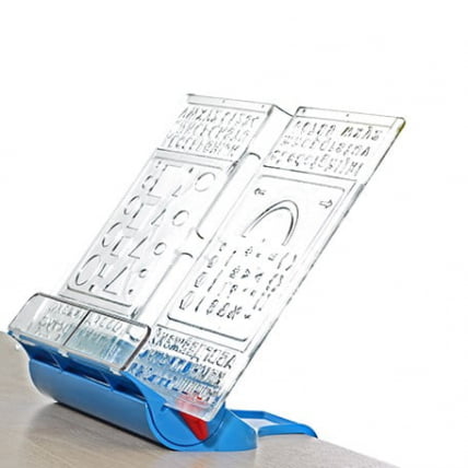 Трехуровневая подставка-трафарет под книгу ПК-03 Синяя_0