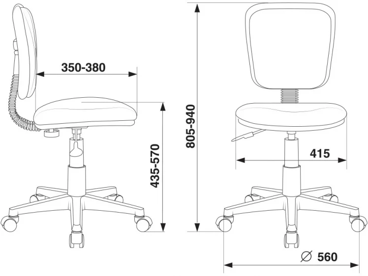 Кресло детское Бюрократ CH-W204NX (пластик белый) Серый 15-48_4