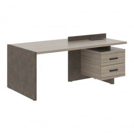 Стол руководителя правый WOOD&STONE СФ-531312 Дрифтвуд Бетон Чикаго темный_0