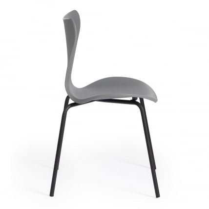 Стул Jacobsen (mod DC 102) пластик/металл, 50 х 46 х 82 см , серый 024/черный_1