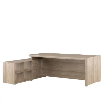 Стол письменный на опорной тумбе, левый SOL29711401 Вяз_0