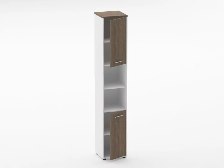 Шкаф 5 узкий закрытый с 2 -мя открытыми полками Deka 10.23.12Пр Дуб Верцаска/Белый_1