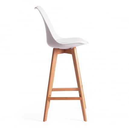 Стул барный TULIP BAR (mod. C1014H-1) пластик/дерево, 42 х 47,5 х 104 см, White (Белый) 70029/ натуральный_1