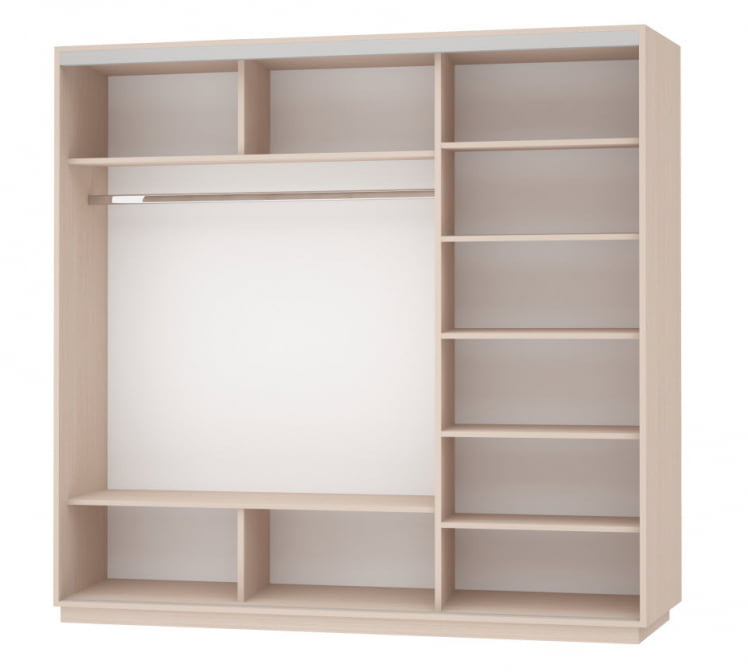 Шкаф-купе трехдверный Экспресс Трио Элемент 2400х2400h Белый снег_1