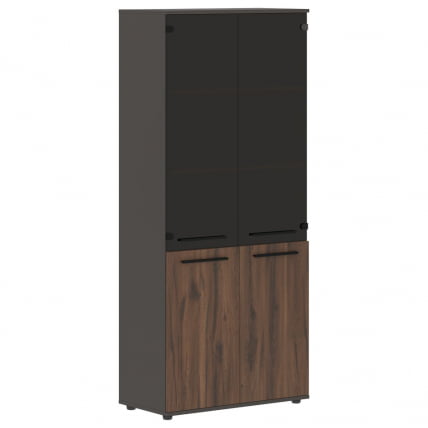 Шкаф комбинированный EDIS EHCS 85.2 Дуб Денвер темный Черный Мокко_0