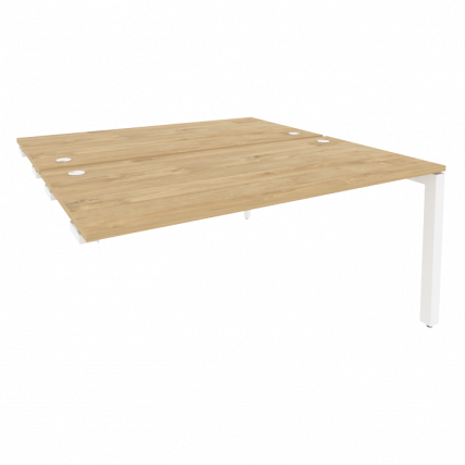 Стол-приставка двойной на П-образном м/к к опорным элем. ONIX O.MP-D.SPR-4.8 Тиквуд Светлый/Белый_0