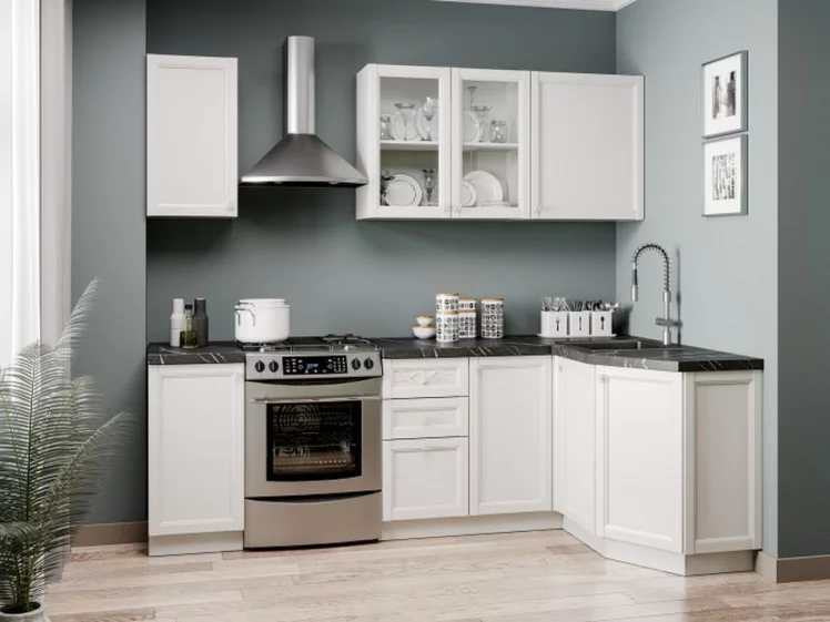 Шкаф кухонный 400 со стеклом Джулия ЛД 284.320.000.018 Белый_2