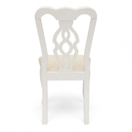 Стул Афродита/ Aphrodite дерево гевея, 46х54х99см, Ivory white, ткань кремовая с рисунком (3321)_6