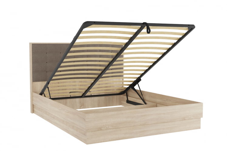 Кровать 1.6 Николь SKN-01 дуб сонома/какао (рогожка)_1