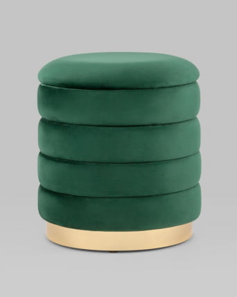Пуф Франсис с ящиком велюр Зеленый_5