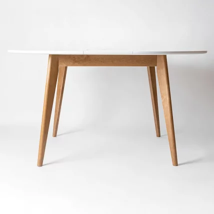 Стол обеденный Орион Plus 100x100 Эмаль белая Морилка Дуб натуральный_5