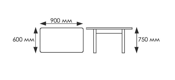 Стол обеденный Прямоугольный 900 600 фп Печенье ЛДСП венге_1