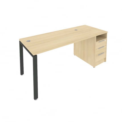 Рабочая станция с опорной тумбой Metal System Б.РС-СТП -1.3 Акация/Антрацит_0