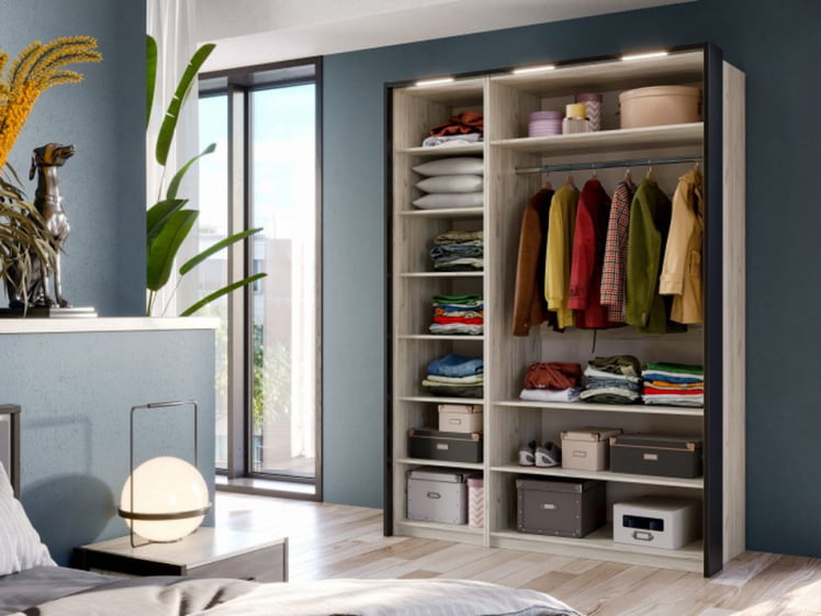 Комплект мебели для спальни Техно №3 Дуб Крафт белый Серый шифер_3