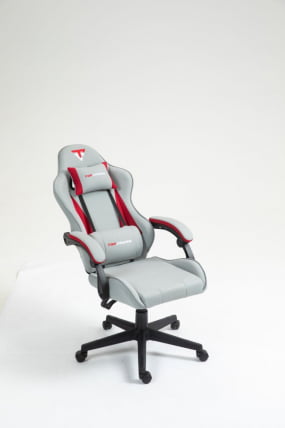 Кресло спортивное TopChairs Phantom ткань серо-красный_4