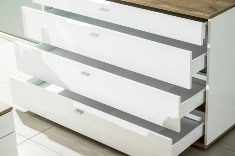 Комод 1200 с 4 ящиками Фиджи ЛД 659.050.000 Дуб Золотой Белый_5