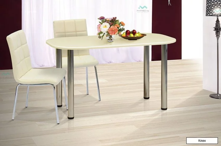 Стол обеденный 1300*700 овальный Серебро-металлик_0