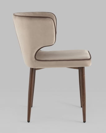 Стул Матео с кантом велюр Шампань ножки дерево_6