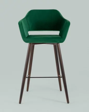 Стул барный Саймон Б велюр Темно-зеленый_2