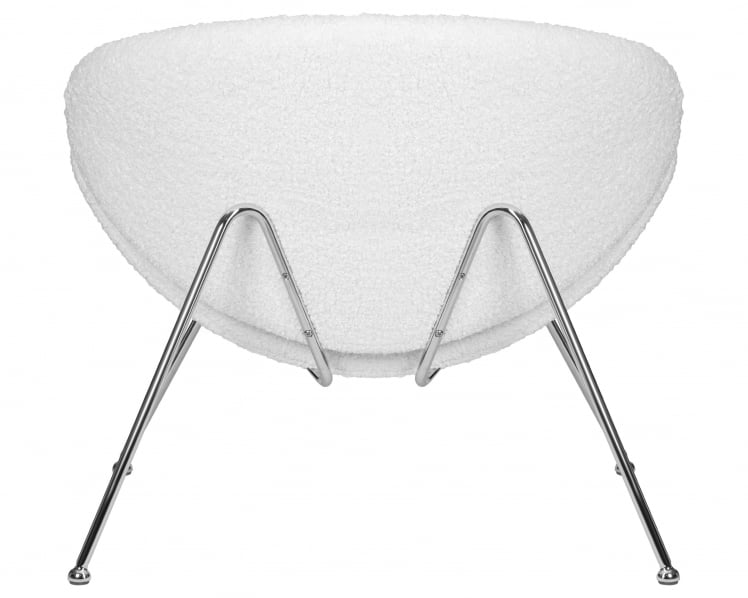 Кресло дизайнерское DOBRIN EMILY (белый (букле) ткань , хромированная сталь)_4