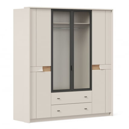 Шкаф четырехстворчатый Нильс ЛД 423.010.000 Кашемир/Дуб Тортуга_3