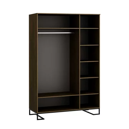 Шкаф трехстворчатый с зеркалом Loft с зеркалом Дуб Табак_1