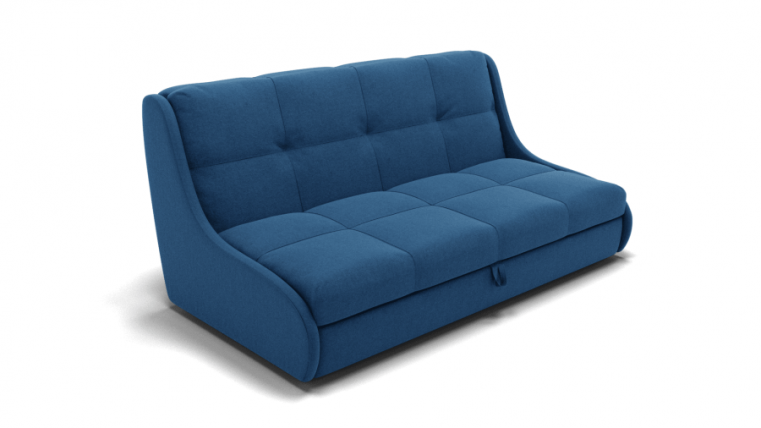 Диван Куба 1400 (ЗР) Цвет фасада: Синий; Тип: Прямой; Материал фасада: Металл/Велюр_0