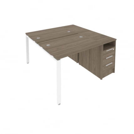 Рабочая станция с опорной тумбой Metal System Б.РС-СТП-2.1 Вяз/Белый_0