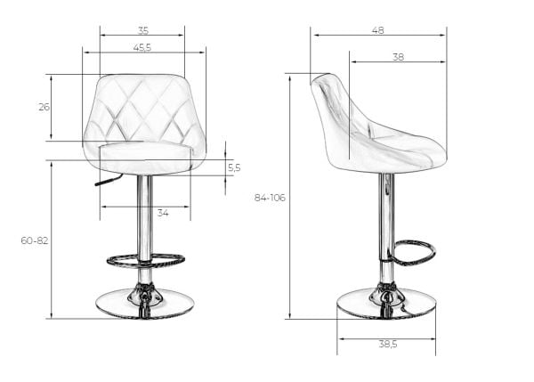 Стул барный DOBRIN LOGAN BLACK (синий велюр (MJ9-117)) 2 шт_9