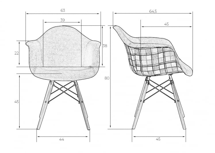 Стул обеденный DOBRIN DAW THOMAS 010 Серая ткань_12