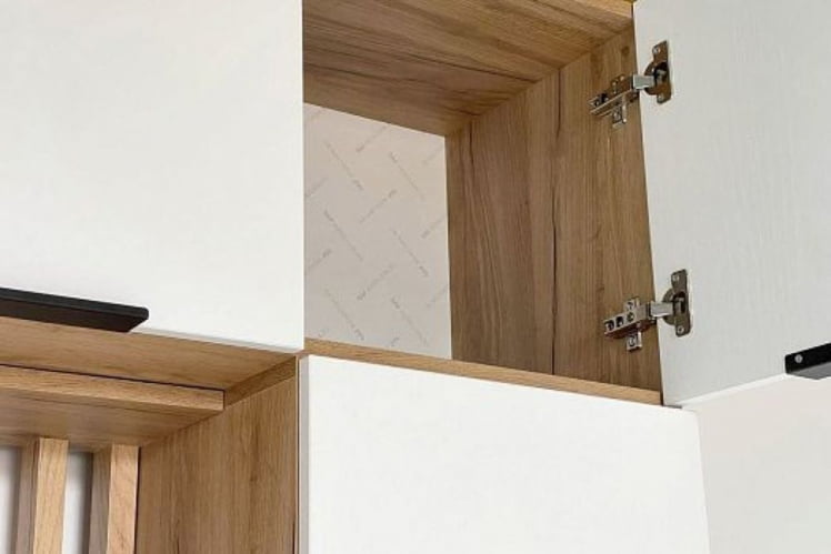 Антресоль двухдверная Бери MPR-025 Дуб крафт золотой/белое дерево_6