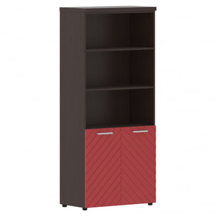 Шкаф с 1 комплектом глухих малых дверей и топом Torr LUX TLHC 85.5 Венге Магия Красный_0