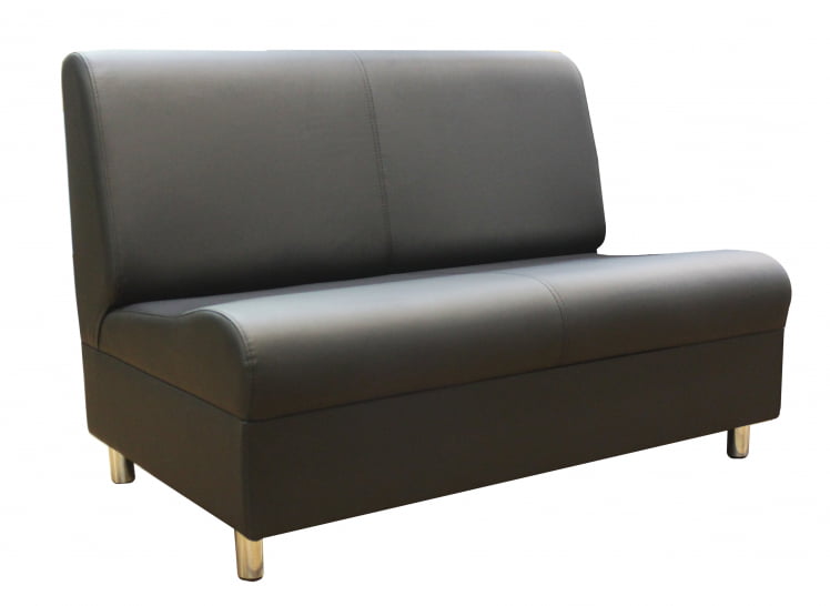 Диван офисный Диванная секция Клерк 3 двойная без подлокотников черный Ecotex 3001_0