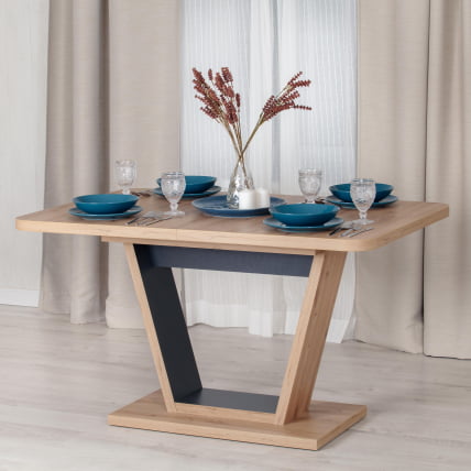 Стол обеденный VOX ЛДСП, 132-172x85x75,5 см, Дуб артисан/Графит_16