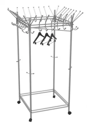 Вешалка гардеробная на колесах Пико 23 Металлик_0