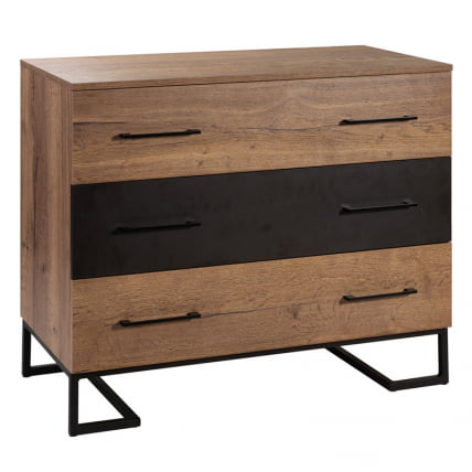 Комод Loft с 3 ящиками Дуб табак/Графит_0