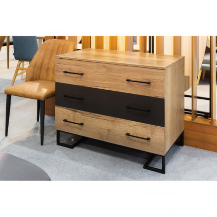 Комод Loft с 3 ящиками Дуб табак/Графит_9