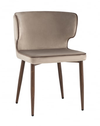 Стул Матео с кантом велюр Шампань ножки дерево_0