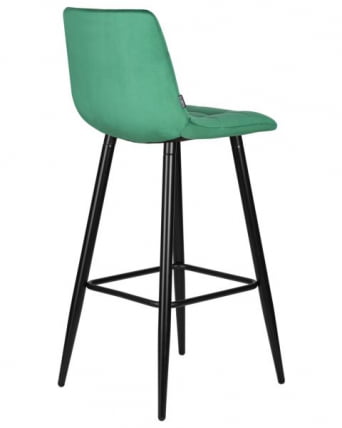 Стул барный ДОБРИН НИCОЛЕ (черные матовые ножки, зелёный велюр (108-64)) 2 шт / DOBRIN NICOLE_4