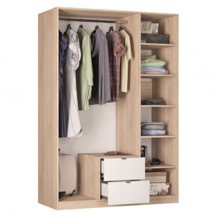 Шкаф распашный R-198х135х60-2-TR-M(Белый)_1