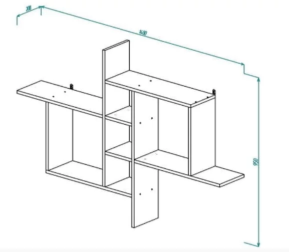 Полка навесная П9 Ясень шимо светлый_1